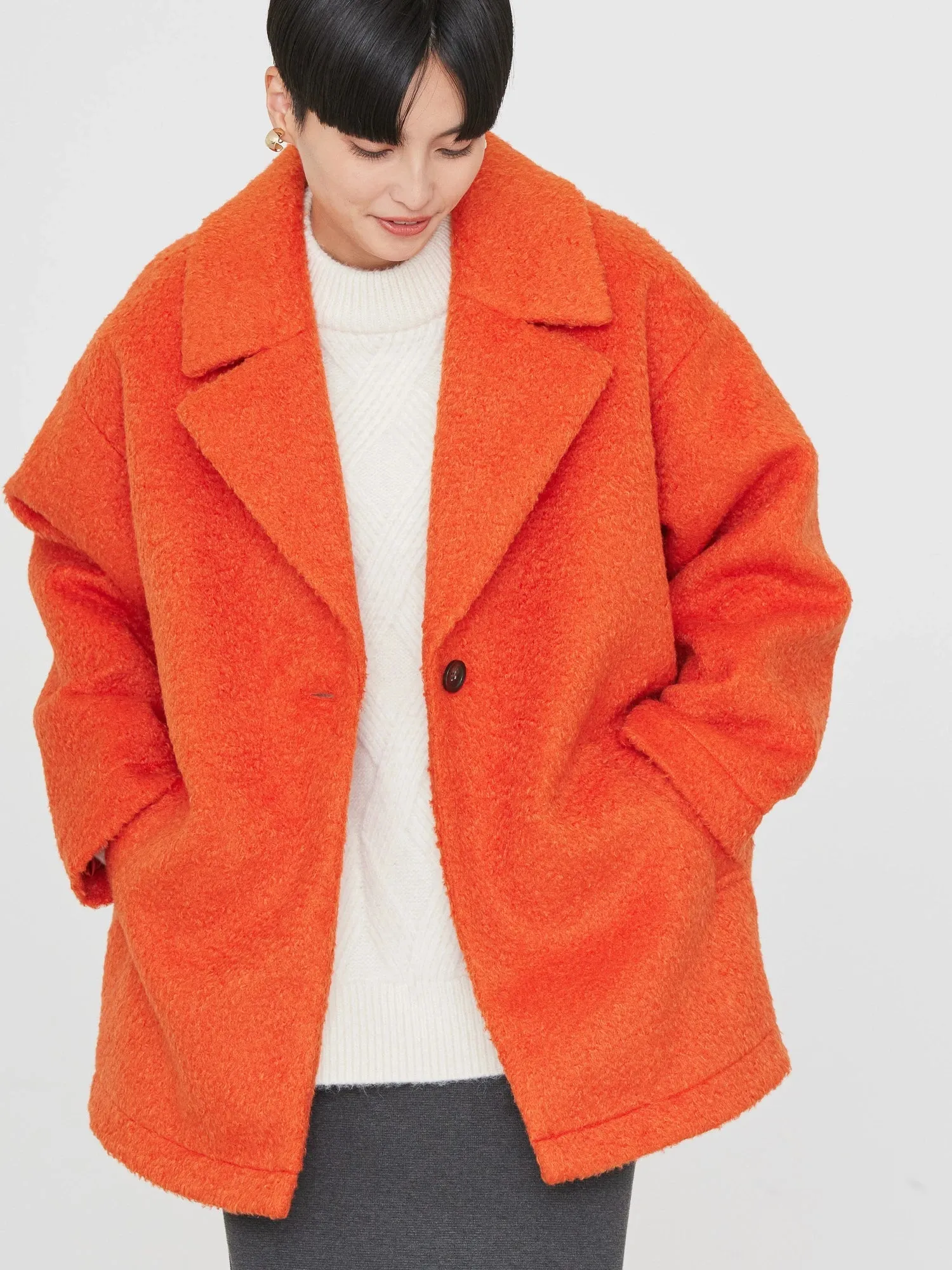 Araya Shaggy Cocoon Midi Coat