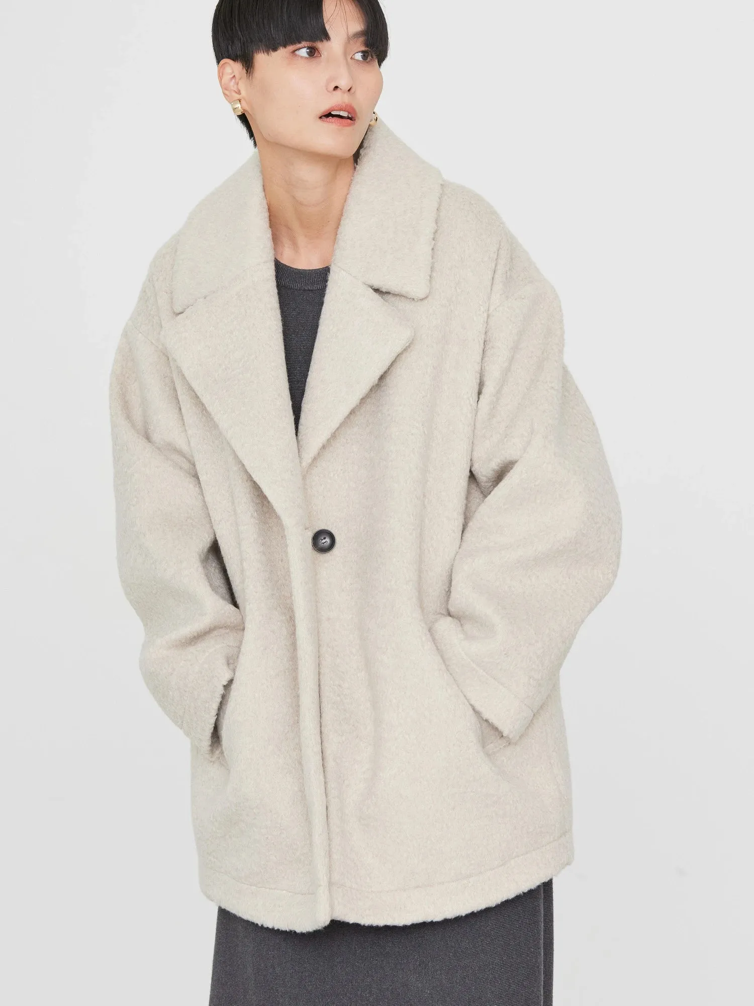 Araya Shaggy Cocoon Midi Coat
