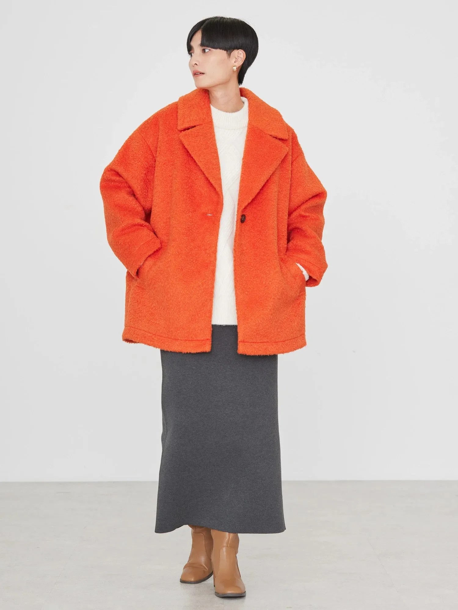 Araya Shaggy Cocoon Midi Coat
