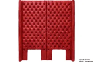 Beauchamp Buttoned Courtyard Leather Headboard Burgandy