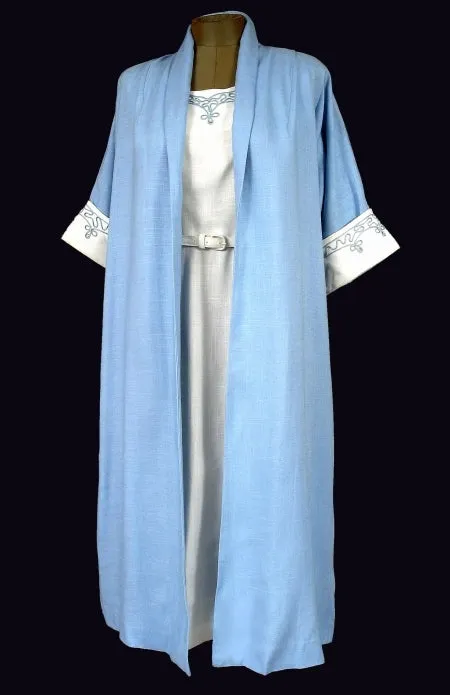 Blue Linen Soutache & Rhinestones