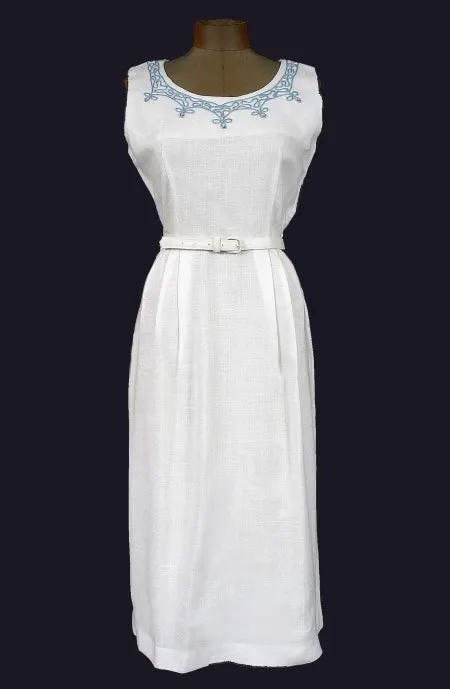 Blue Linen Soutache & Rhinestones