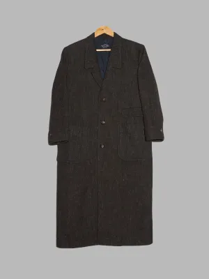 Boutique Nicole dark brown wool melton patch pocket Chesterfield coat - L M S