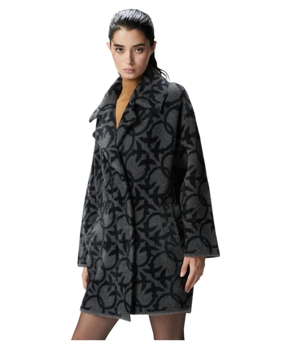 Cappotto Corto Toro Effetto Pelliccia con Stampa Logo