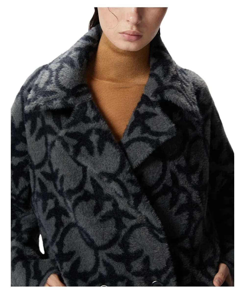 Cappotto Corto Toro Effetto Pelliccia con Stampa Logo