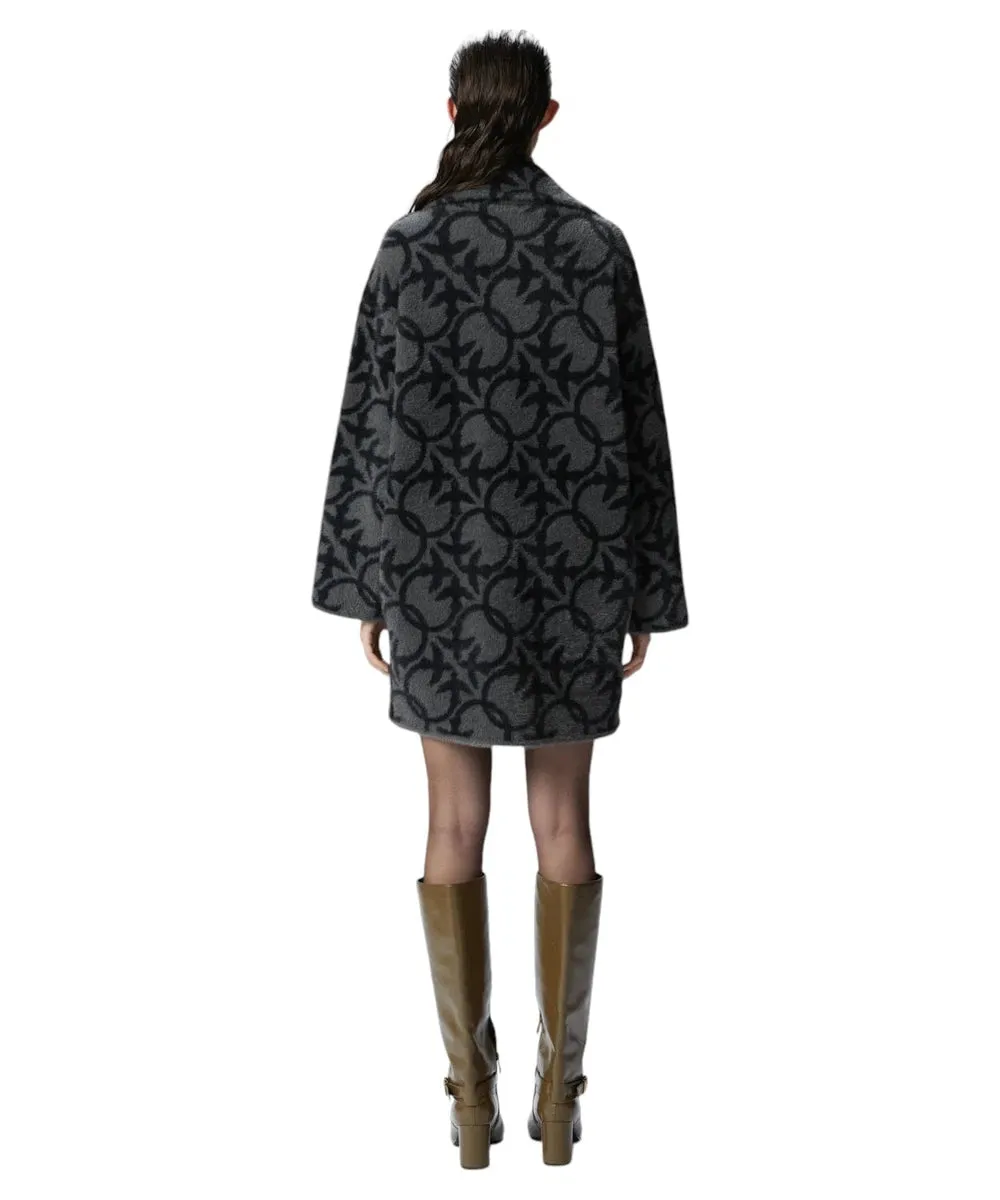 Cappotto Corto Toro Effetto Pelliccia con Stampa Logo