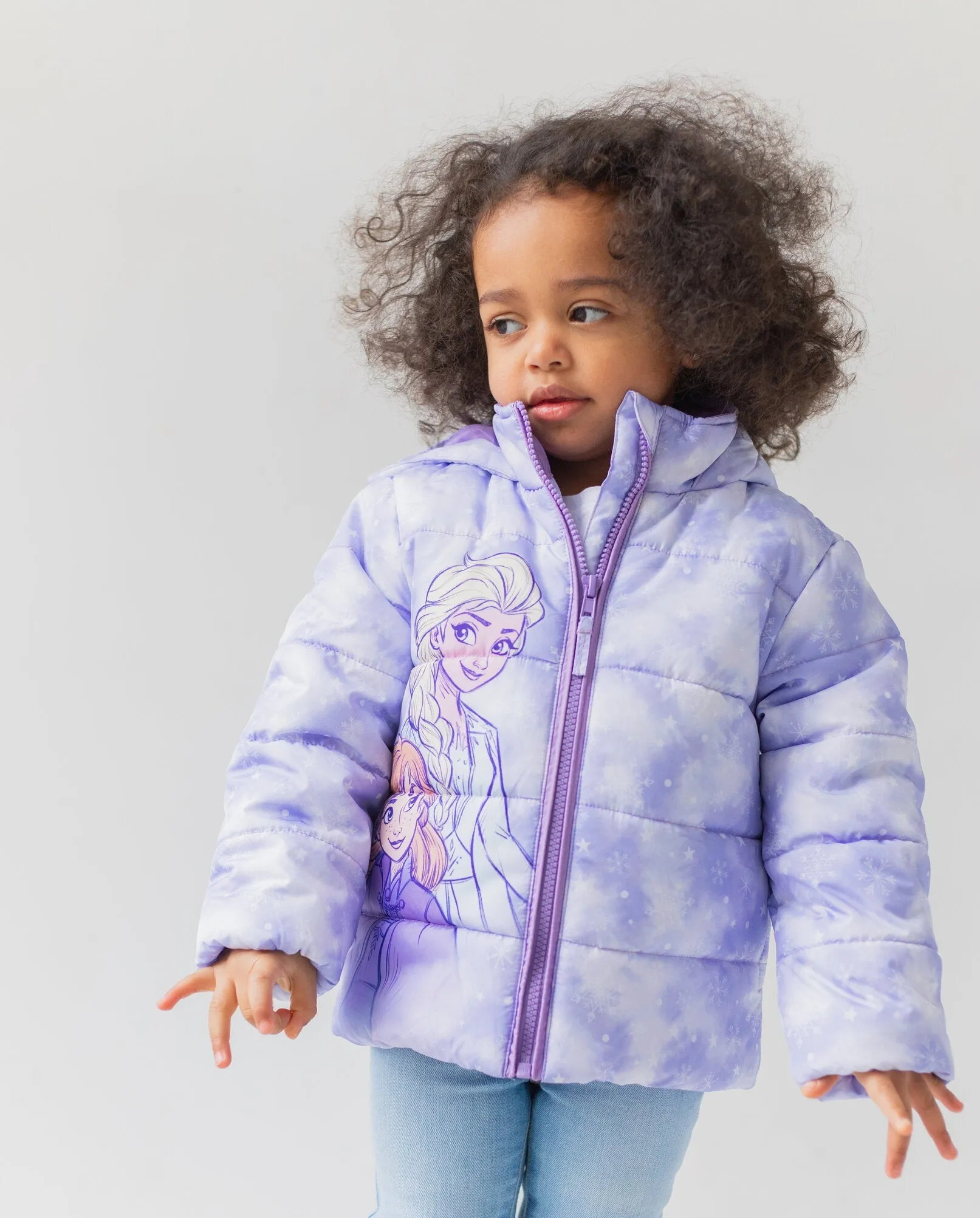 Disney Frozen Zip Up Winter Coat Puffer Jacket