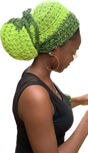 'Gèlè' Crochet Durag in Neon Green