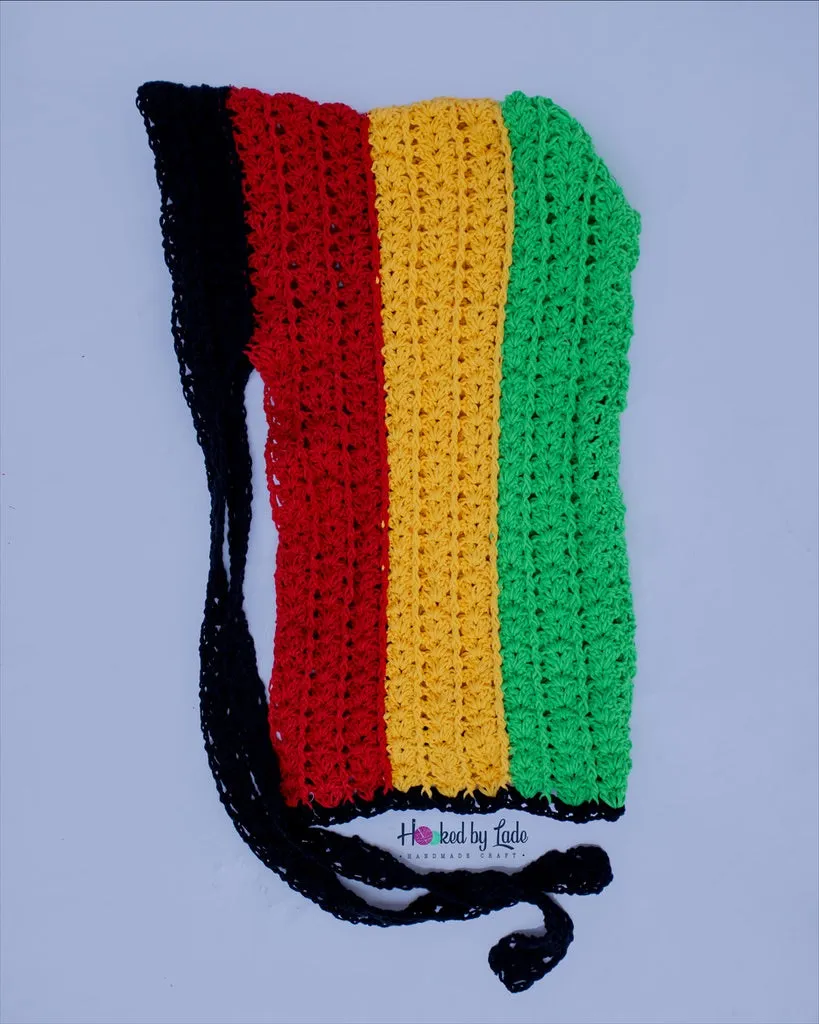 'Gèlè' Crochet Durag in Rasta colors