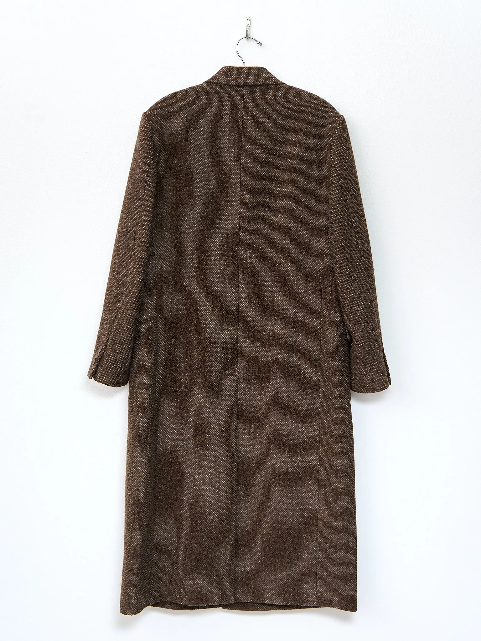Lama Shetland Wool Tweed Chesterfield Coat - Brown Tweed