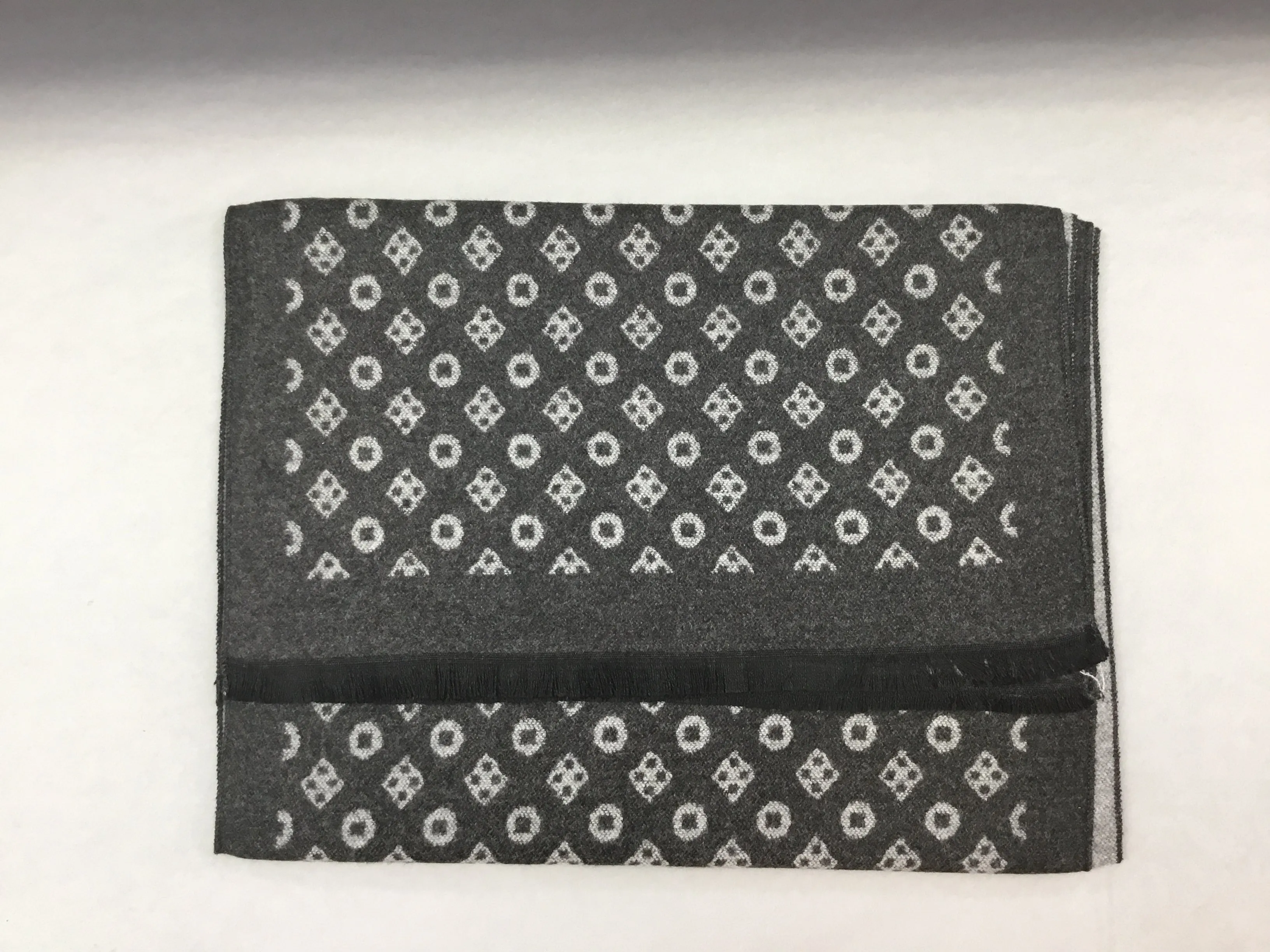 Mens Microfibre Scarf Grey Print