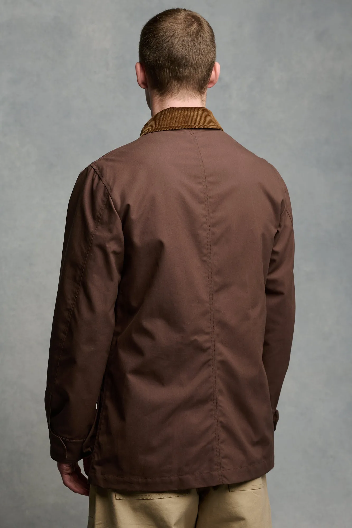 Men's Waxed Car Coat - Brown