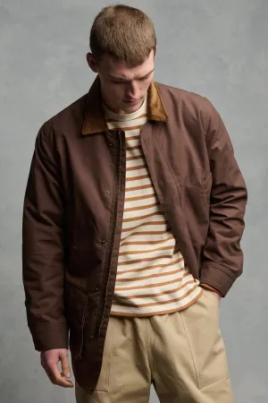 Men's Waxed Car Coat - Brown