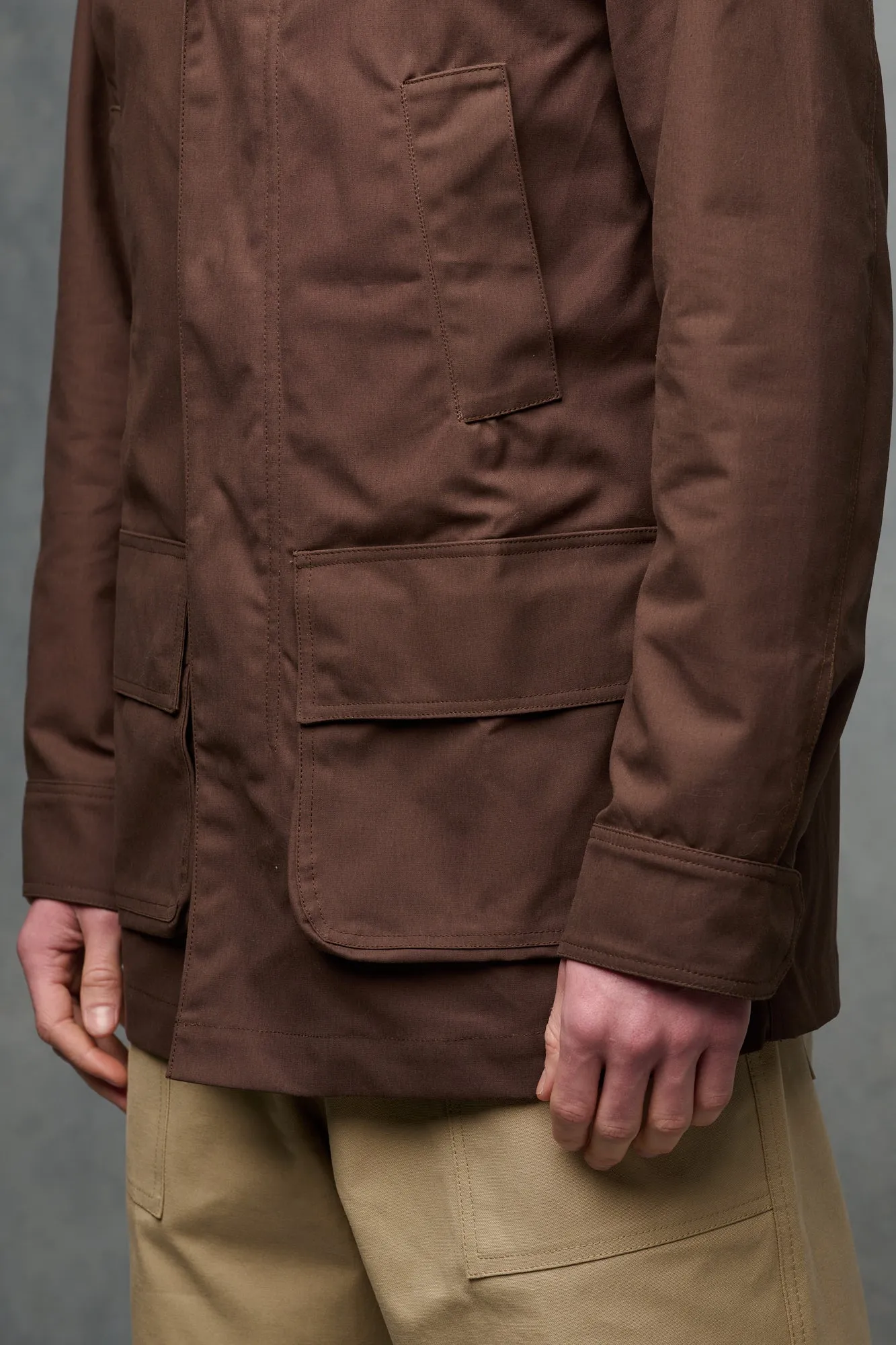 Men's Waxed Car Coat - Brown
