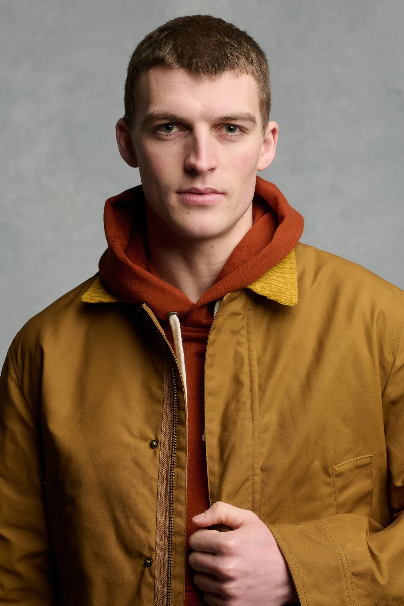 Men's Waxed Car Coat - Dark Tan