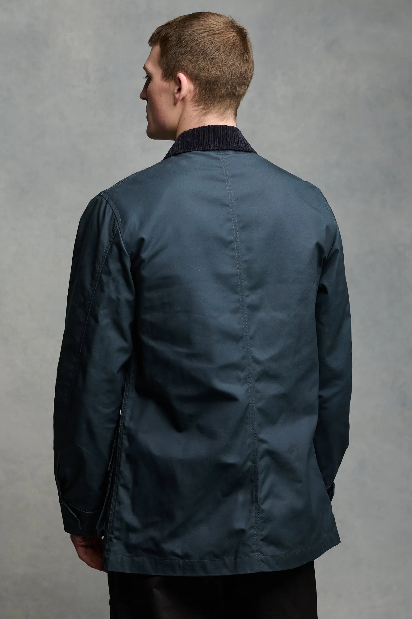 Men's Waxed Car Coat - Navy