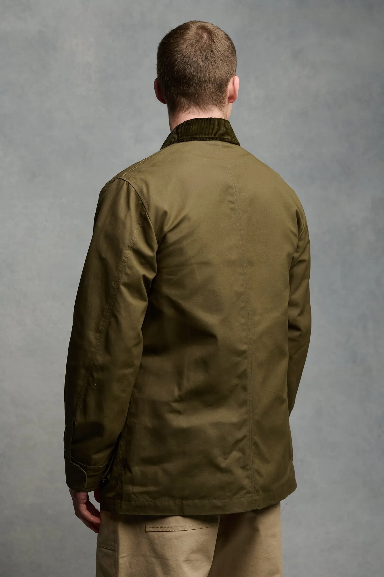 Men's Waxed Car Coat - Olive