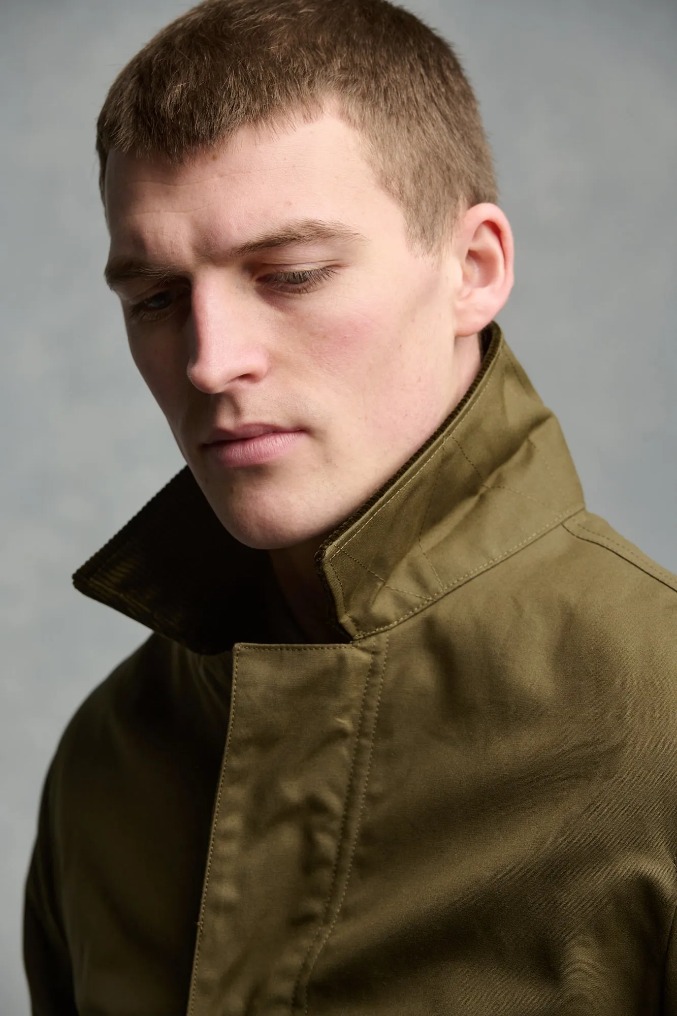 Men's Waxed Car Coat - Olive