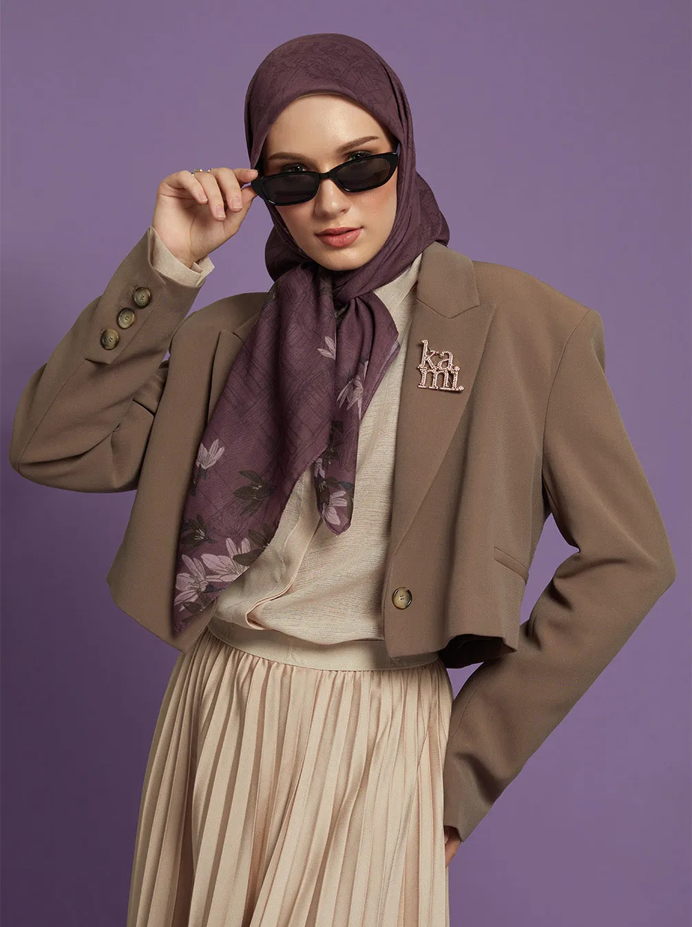 ORVA PARIS SIGNATURE SCARF RASPBERRY