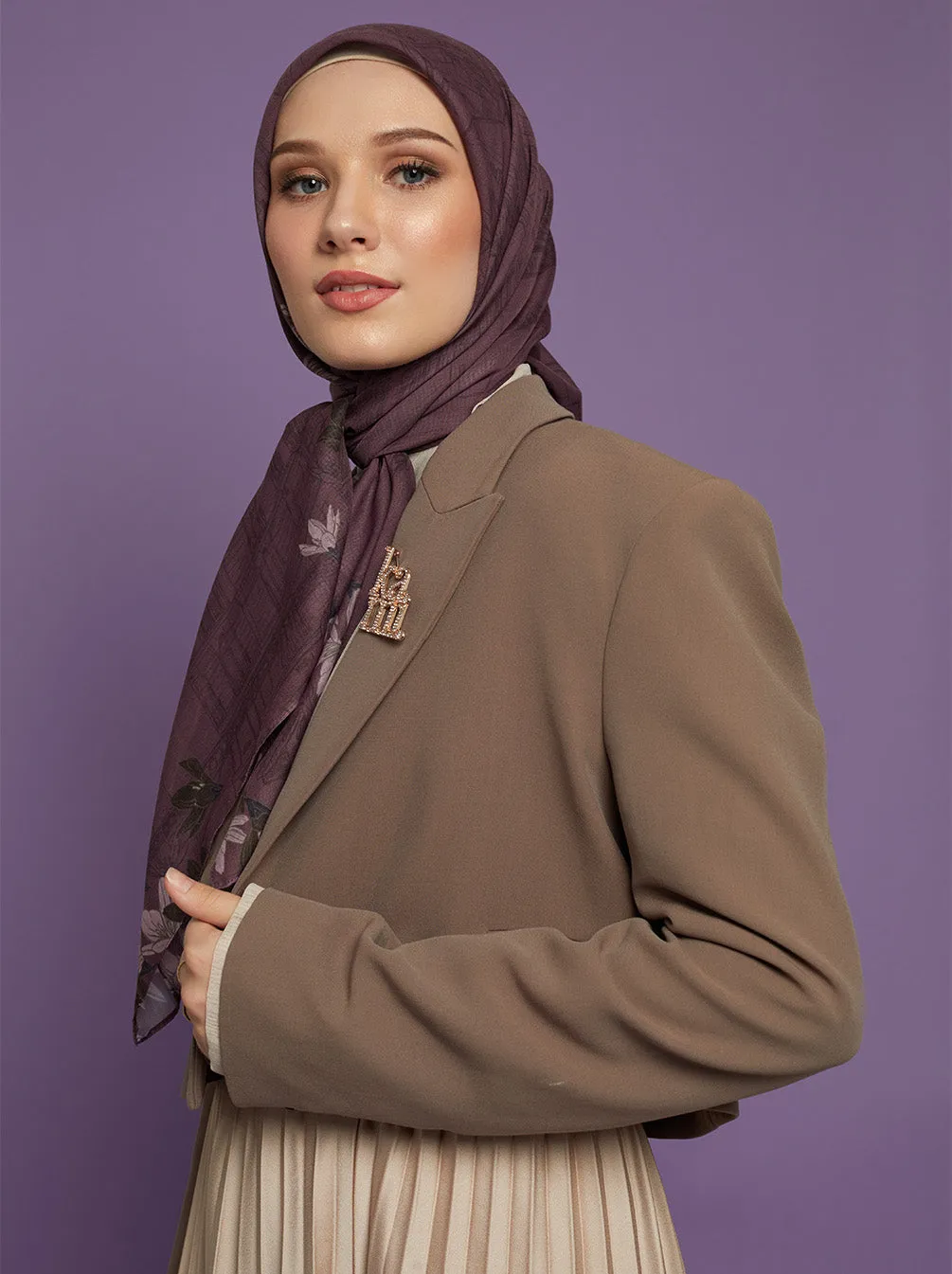 ORVA PARIS SIGNATURE SCARF RASPBERRY