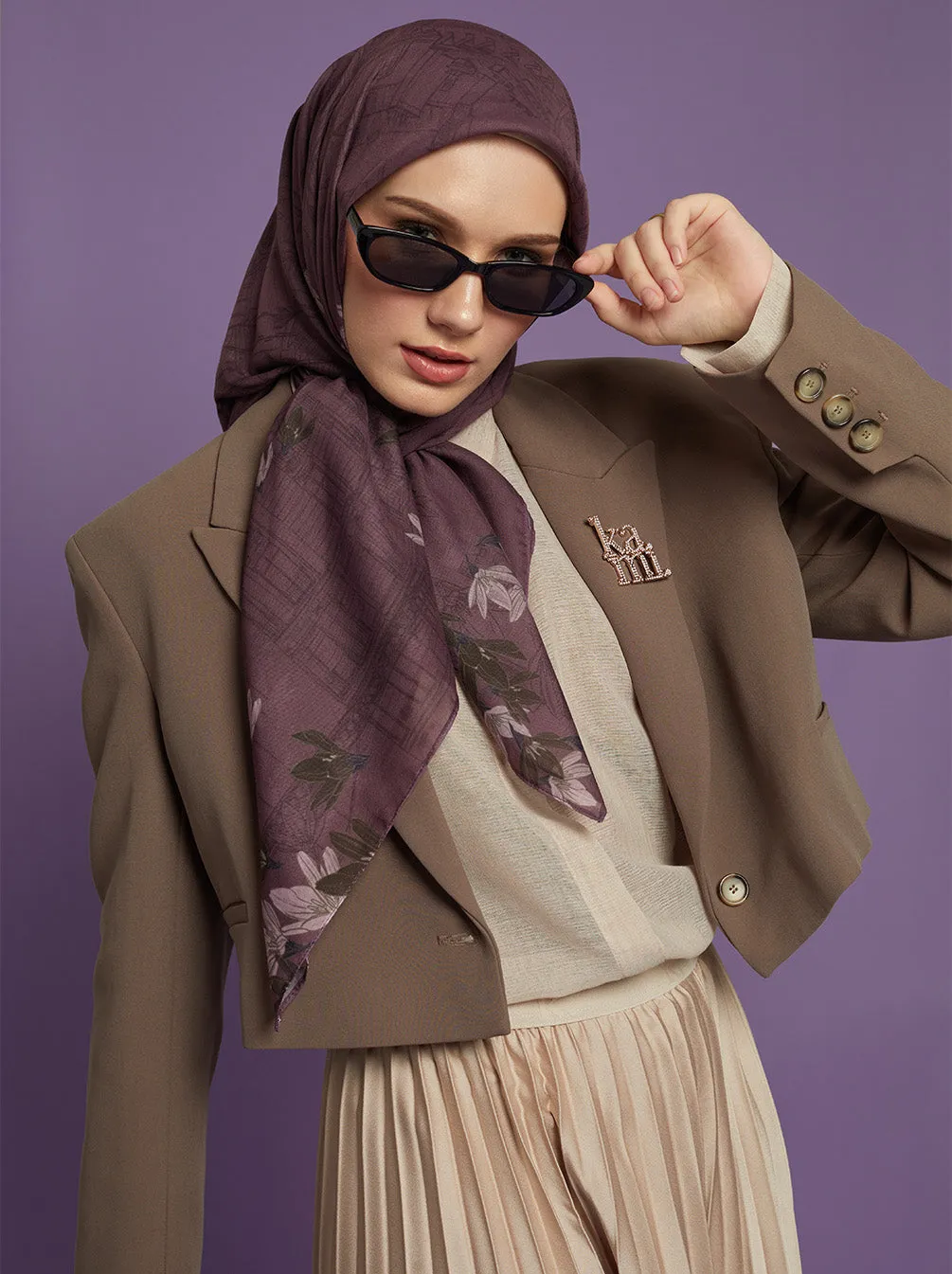 ORVA PARIS SIGNATURE SCARF RASPBERRY
