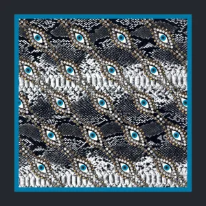 Snakeskin Evil Eye Silk Scarf