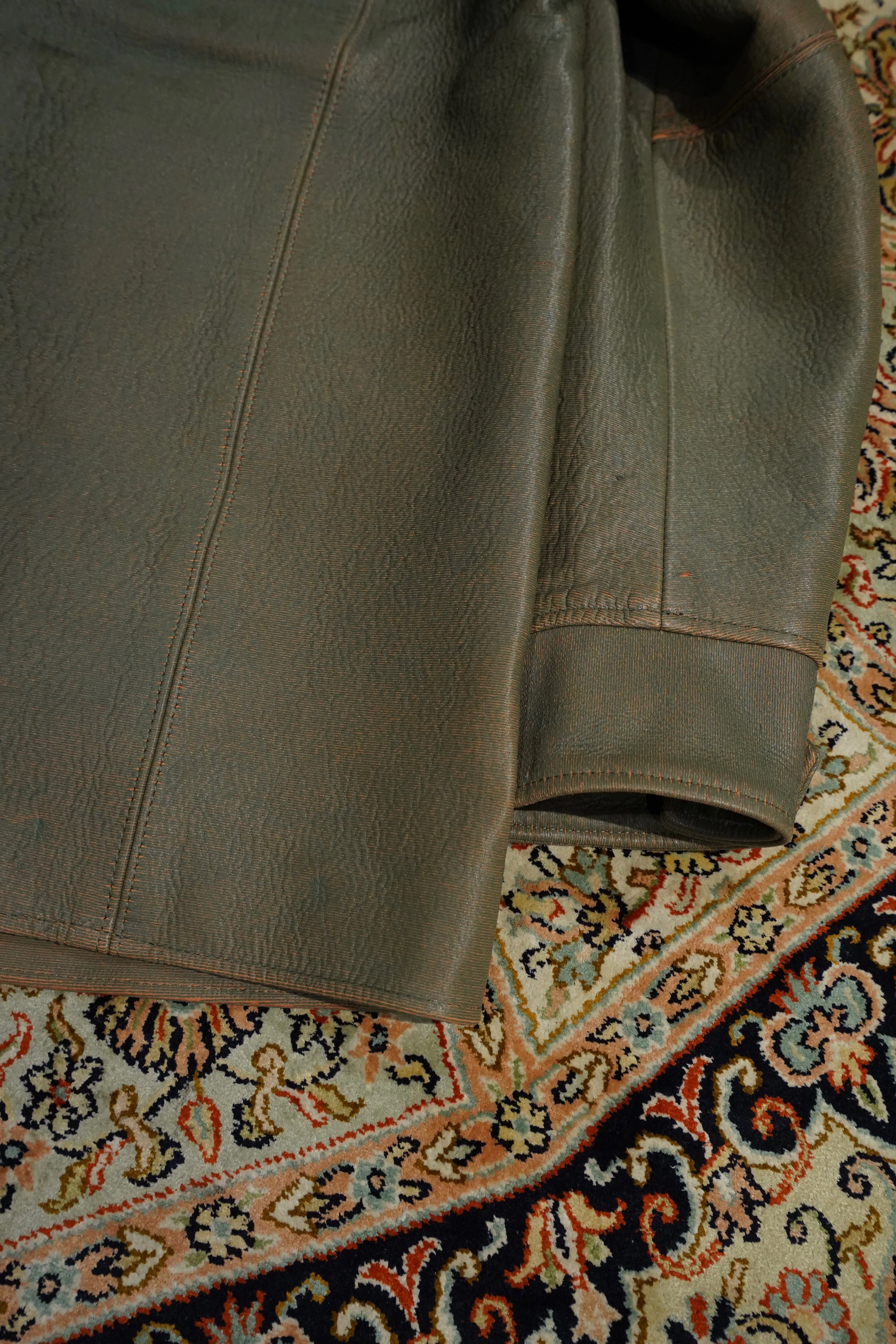 SUGARHILL GILL LEATHER CAR COAT (GREEN GILL)