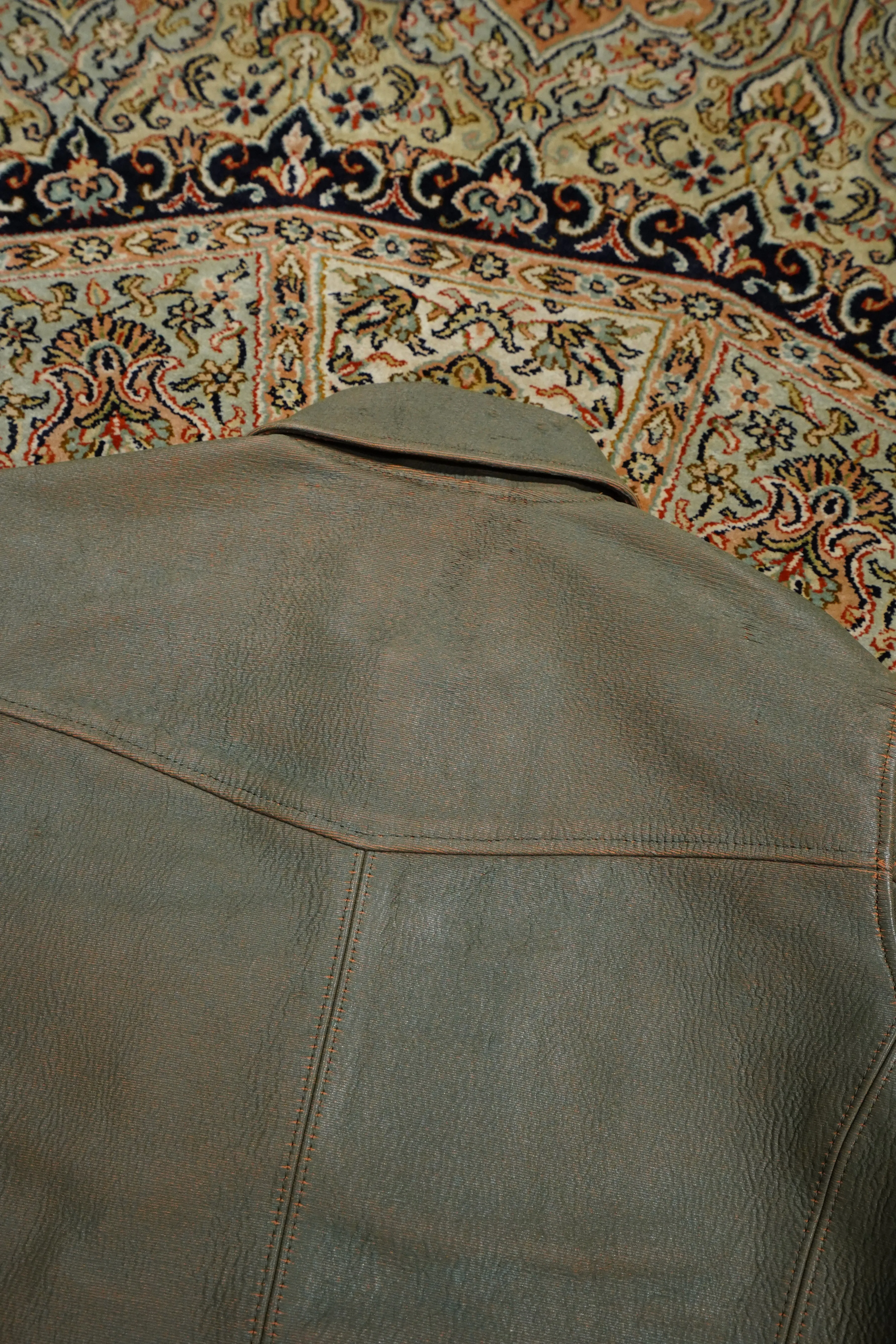 SUGARHILL GILL LEATHER CAR COAT (GREEN GILL)