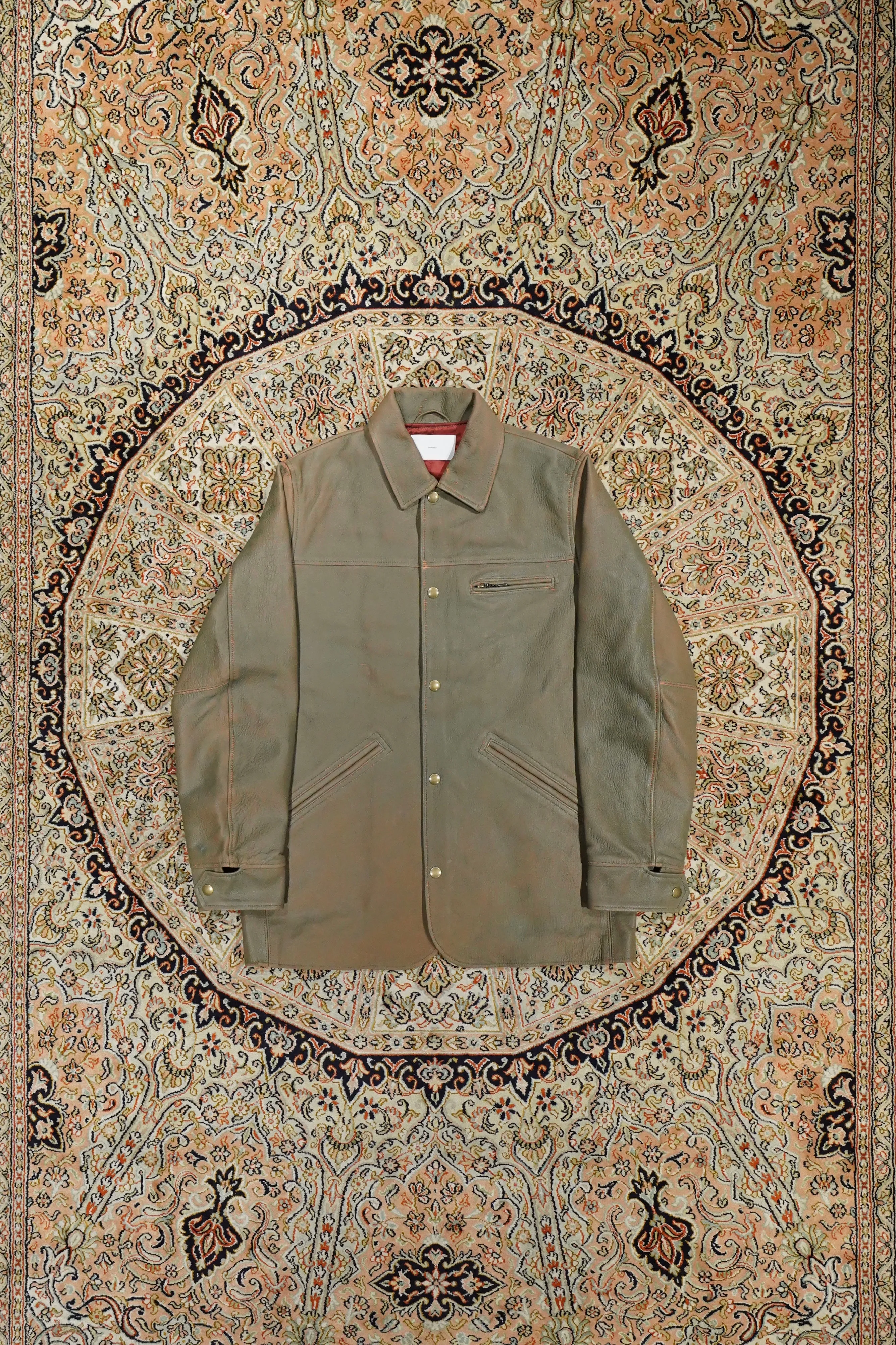 SUGARHILL GILL LEATHER CAR COAT (GREEN GILL)