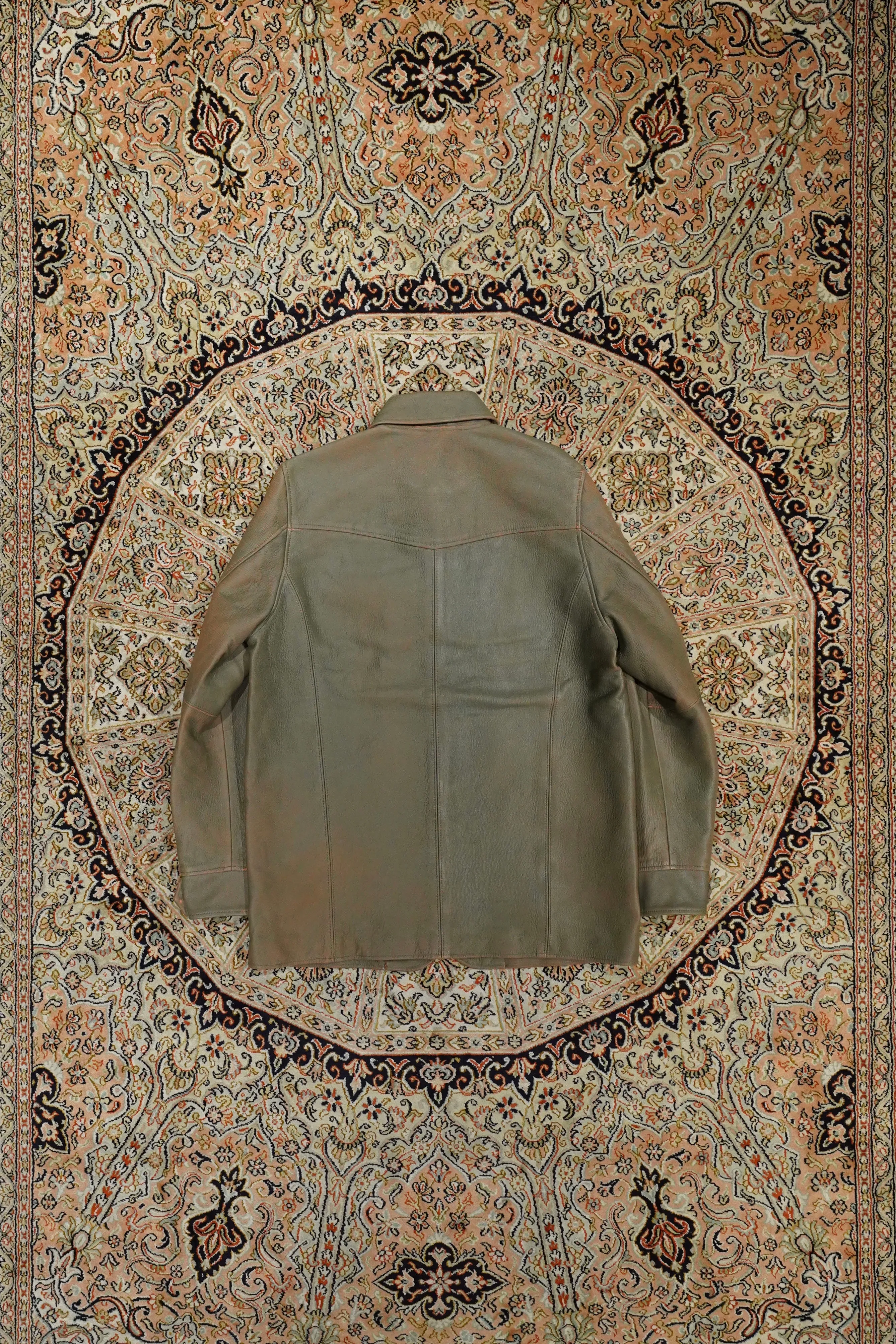 SUGARHILL GILL LEATHER CAR COAT (GREEN GILL)