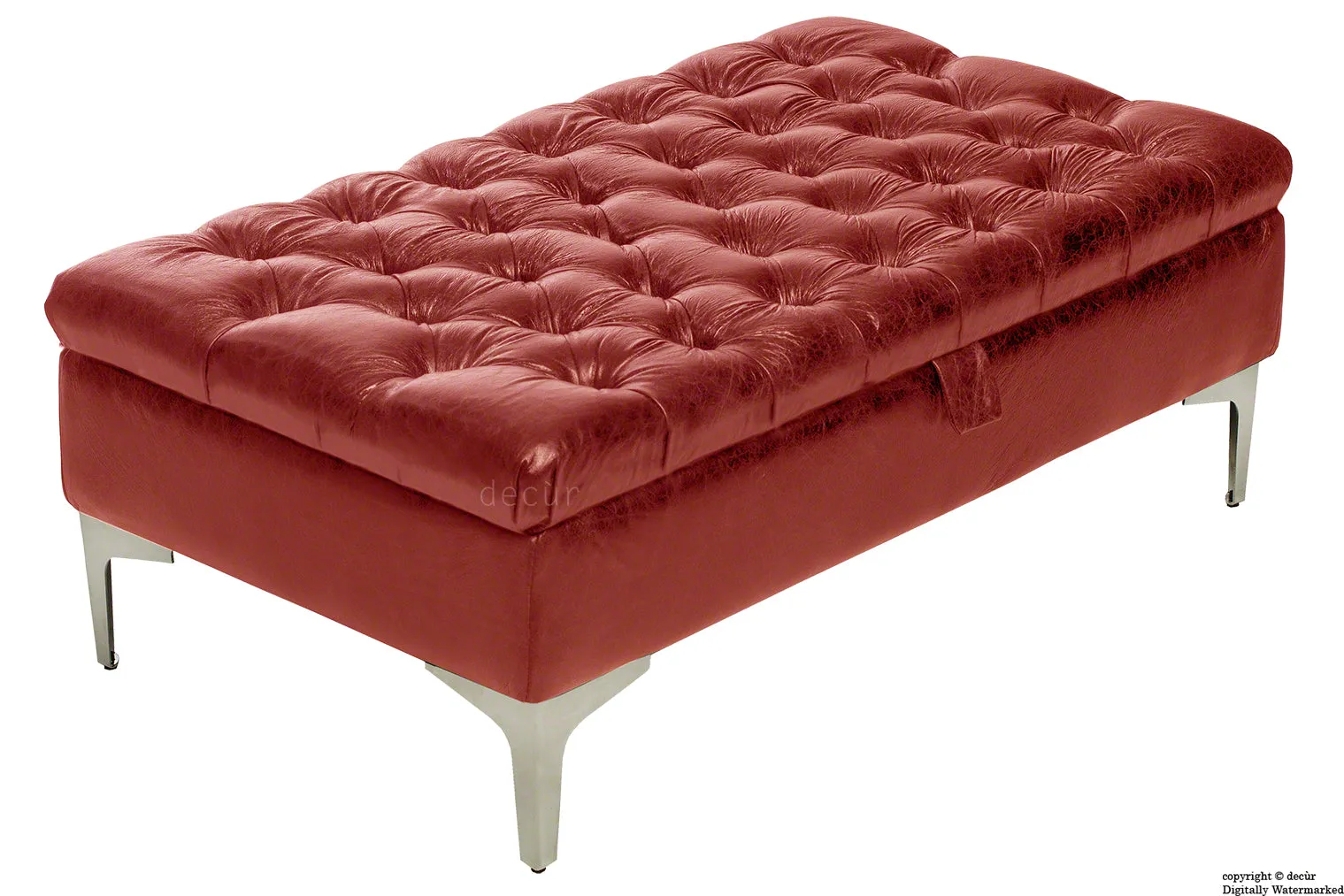 Wraith Leather Vintage Footstool - Rioja