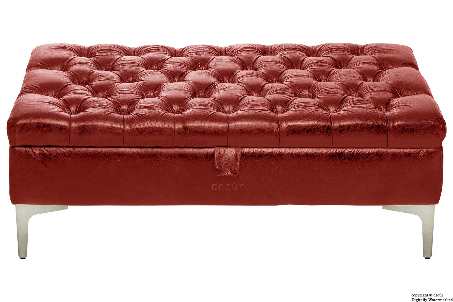 Wraith Leather Vintage Footstool - Rioja